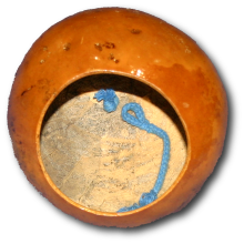 Interior de una calabaza de un berimbau